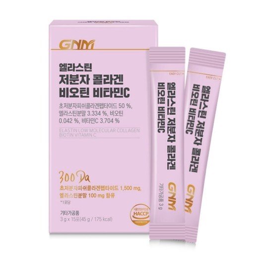 GNM Elastin Low Molecule Collagen Biotin Vitamin C 3g X 15 sticks